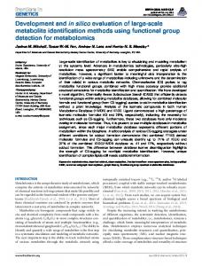 Development and in silico evaluation of large-scale metabolite ...