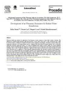 Development of an Ultrasonic Resonator for Ballast Water ... - Core