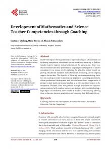Development of Mathematics and Science Teacher