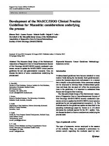 Development of the MASCC/ISOO Clinical Practice Guidelines for ...