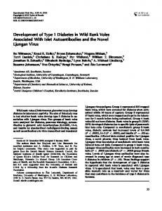 Development of Type 1 Diabetes in Wild Bank Voles ... - BioMedSearch