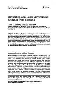 Devolution and Local Government: Evidence from Scotland