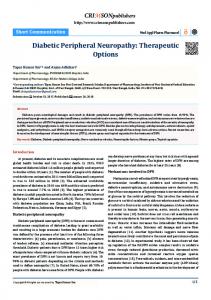 Diabetic Peripheral Neuropathy: Therapeutic ... - Crimson Publishers