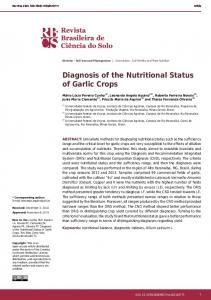 Diagnosis of the Nutritional Status of Garlic Crops - SciELO