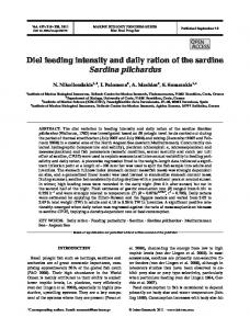 Diel feeding intensity and daily ration of the sardine Sardina pilchardus