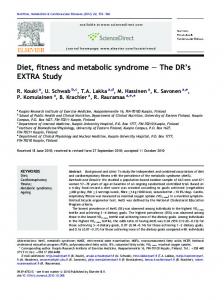 Diet, fitness and metabolic syndrome - Nutrition, Metabolism and ...