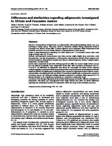 Differences and similarities regarding adiponectin investigated in ...