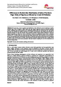 Differences in Particle Size Distribution of Soils of Northern Niger ...