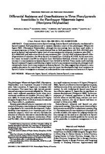 Differential Resistance and Cross-Resistance to Three ...