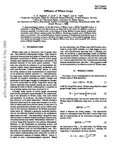 Diffusion of Wilson Loops
