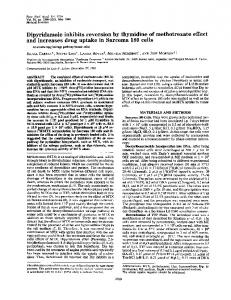 Dipyridamole inhibits reversion by thymidine of methotrexate effect ...