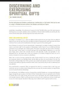 DISCERNING AND EXERCISING SPIRITUAL GIFTS