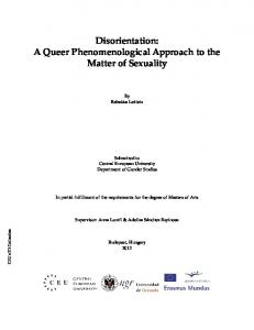 Disorientation: A Queer Phenomenological Approach to the Matter ...