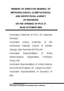 Distinguished Ladies and Gentlemen - IPCC