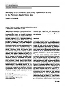 Diversity and Abundance of Nitrate Assimilation Genes in the Northern ...