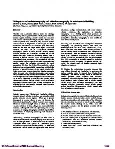 Diving-wave refraction tomography and reflection tomography for ...