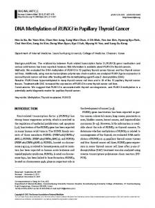 DNA Methylation of RUNX3 in Papillary Thyroid ... - Semantic Scholar