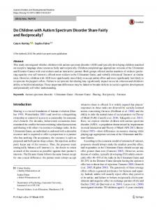 Do Children with Autism Spectrum Disorder Share ... - Springer Link