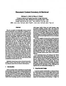 Document Content Inventory & Retrieval - Lehigh CSE