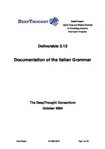 Documentation of the Italian Grammar - DFKI