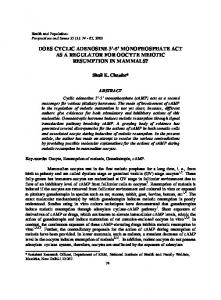does cyclic adenosine 3'-5' monophosphate act as a ... - MedIND