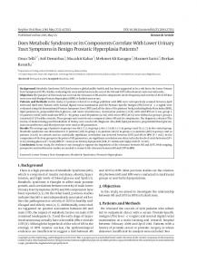 Does Metabolic Syndrome or its Components Correlate With Lower ...