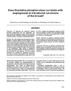 Does thymidine phosphorylase correlate with angiogenesis in