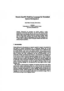 Domain-Specific Modeling Languages for ... - Semantic Scholar
