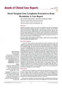 Dural Marginal Zone Lymphoma Presented as Brain Herniation: A