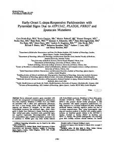Earlyonset Ldoparesponsive parkinsonism with ... - Wiley Online Library