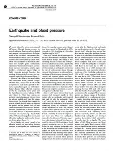 Earthquake and blood pressure - Nature