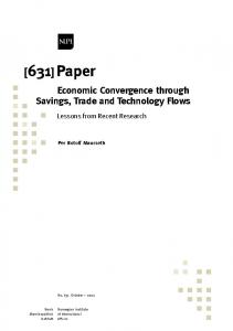 Economic Convergence through Savings, Trade and Technology Flows