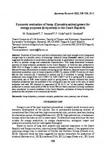 Economic evaluation of hemp (Cannabis sativa) - Agronomy Research