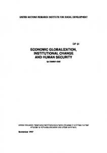 economic globalization, institutional change and human security
