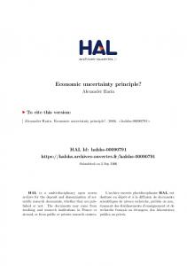 Economic uncertainty principle? - Hal