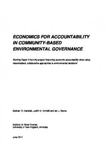 economics for accountability in community-based environmental ...