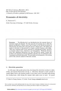 Economics of electricity - EPJ Web of Conferences