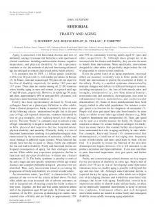 editorial frailty and aging - Springer Link