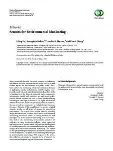 Editorial Sensors for Environmental Monitoring - Hindawi