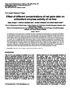 Effect of different concentrations of red palm olein on antioxidant ...