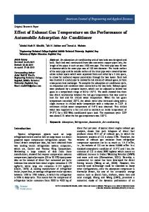 Effect of Exhaust Gas Temperature on the