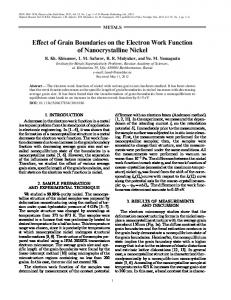 Effect of Grain Boundaries on the Electron Work ... - Springer Link