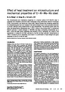 Effect of heat treatment on microstructure and mechanical properties of ...