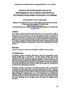 effect of inter packet delay in performance analysis ... - Semantic Scholar