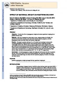 EFFECT OF MATERNAL WEIGHT ON POSTTERM DELIVERY
