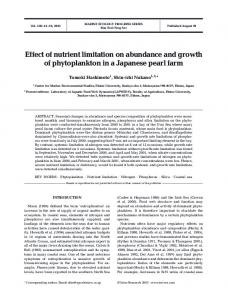 Effect of nutrient limitation on abundance and growth of phytoplankton