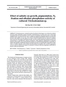 Effect of salinity on growth, pigmentation, N2 fixation and alkaline ...