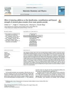 Effect of sintering additives on the densification