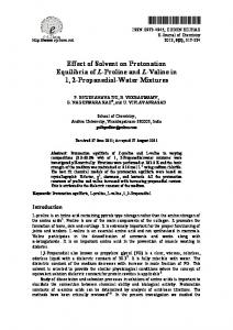 Effect of solvent on protonation equilibria of L-proline