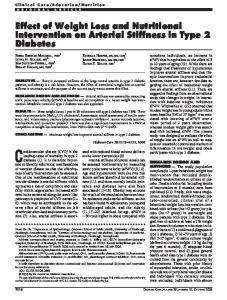 Effect of Weight Loss and Nutritional Intervention on ... - Diabetes Care